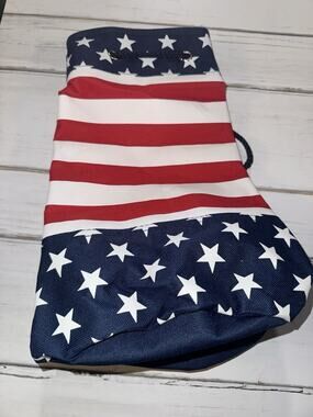 Patriotic US Flag Bag Backpack Purse Red White Blue Stars Kids Adults Beach